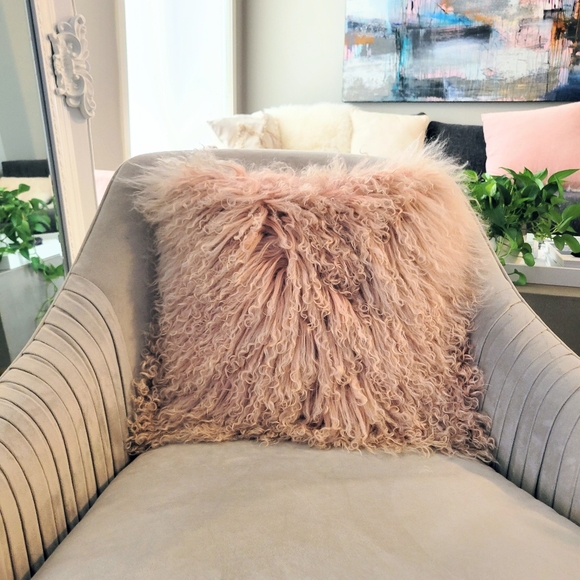 WEST ELM Mongolian lamb pillow cover - Picture 2 of 11